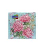 Салфетки 330х330 мм 2-сл., диз. "Пионы", разноцв., бум., 20 шт/упак "МИСТЕРИЯ"