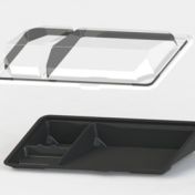 Контейнер для суши (3 ячейки, витрина),195х106х40мм, черный