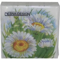 Салфетки 240х240 мм 1-сл., диз. "Ромашки", разноцв., бум., 40 шт/упак "Desna Design" 32 упак/кор РОССИЯ 57587