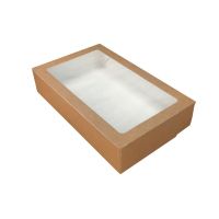 Контейнер 1000 мл, 200х120х40 мм, с окном, неразъем.крышка, крафт-бел., карт., 25 шт/упак "OSQ" TaBox Pro 225 шт/кор РОССИЯ OSQ TABOX PRO 1000