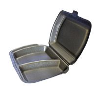 Ланч-бокс 2 секц.,  внеш. 207х250х61мм, внутр. 180х247х57мм, чёрн., ВПС