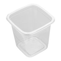 Контейнер 400 мл 1-секц. 93х93х92 мм, без крышки, прозр., ПЭТ, 50 шт/упак "ПолиЭр" 500 шт/кор РОССИЯ СпК-0909-400