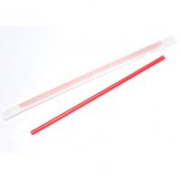 Трубочки для коктейлей 240 мм, d8 мм, красн., пласт. прямые в инд. упаковке, 500 шт/упак 10 упак/кор РОССИЯ -