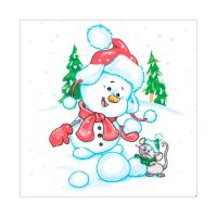 Салфетки 240х240 мм 1-сл., диз. "Снеговичок", разноцв., бум., 40 шт/упак "Desna Design" 32 упак/кор РОССИЯ 57833