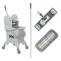 Тележка уборочная Proclean Mini [ведро 31 л+швабра с универс. отжимом+моп], сер., ПП "HQ Profiline" 1 шт/кор КИТАЙ 77001