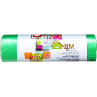 Мешок для мусора 120 л, 70х110 см, 16 мкм, зел., ПНД, 10 шт/рул "ЭкоДом" 35 рул/кор РОССИЯ 1756