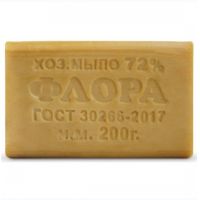 Мыло кусковое хозяйственное "Флора" 72%, 200 г 60 шт/кор РОССИЯ