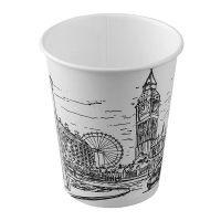 Стакан для холодного и горячего, 0.25л, дизайн города, цветной, картон