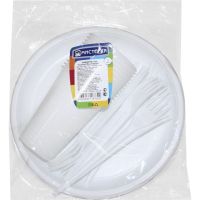 Набор одноразовой посуды "Пикник Мистерия" [12 стак. 200 мл, ПП+12 тар. d205 мм, ПС+12 вил.] 15 упак/кор РОССИЯ 187320