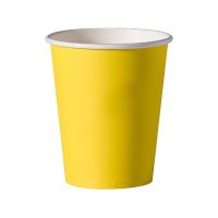Стакан бумажный 350 мл 1 сл., d90 мм, желт., карт., 50 шт/упак 1 000 шт/кор РОССИЯ -