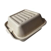 Коробка для бургера [бургербокс] 155х153х85 мм, беж., сах.тростник, 50 шт/упак 500 шт/кор КИТАЙ TM-B101В бежевый