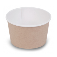 Контейнер 300 мл, d100хh65 мм, без окна, без крышки, крафт-бел., карт., 30 шт/упак "OSQ" Round Bowl 600 шт/кор РОССИЯ Round Bowl 300 kraft