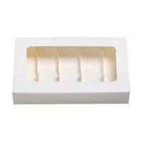 Коробка для кондит. изделий 250х150х50 мм, с ложементом, с окном, неразъем.крышка, бел., карт., 150 шт/кор "Forgenika" Eclair 5 White 150 шт/упак РОССИЯ ForG Eclair 5 White