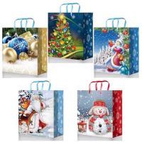 Пакет подарочный [110+60]х140 мм, р-р S с петлев. ручками, диз. "Новый год микс", бум. лам., 10 шт/упак 200 шт/кор КИТАЙ ПБР50470