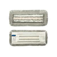 Моп плоский 400х130 мм, ухо+карман, бел., микрофибра+х/б "HQ Profiline" 25 шт/кор РОССИЯ 73930/75591