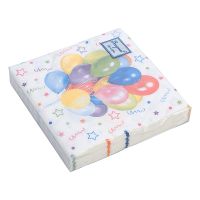 Салфетки 240х240 мм 3-сл., диз. "Веселый праздник", разноцв., бум., 25 шт/упак "Bouquet" 15 упак/кор РОССИЯ 37093