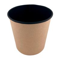 Контейнер 700 мл, d116хh108 мм, без окна, без крышки, крафт-черн., карт., 35 шт/упак "OSQ" Round Bowl 700 Black Wood 525 шт/кор РОССИЯ OSQ Round Bowl 700 (BW) (525)