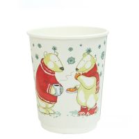 Стакан бумажный 250 мл 2 сл., d80 мм, диз. "Белые мишки", карт., 20 шт/упак 500 шт/кор РОССИЯ 220039