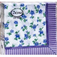 Салфетки 240х240 мм 1-сл., диз. "Фиалки", разноцв., бум., 40 шт/упак "Desna Design" 32 упак/кор РОССИЯ 57461