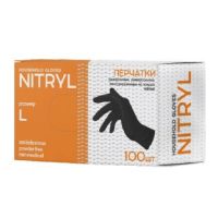 Перчатки нитриловые, р-р L, неопудрен., черн., 50 пар/упак 10 упак/кор КИТАЙ CTPNLL1000BL