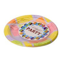 Тарелка одноразовая мелкая d180 мм, диз. "Смальта", карт. лам., 6 шт/упак "Buffet Party" 150 шт/кор РОССИЯ