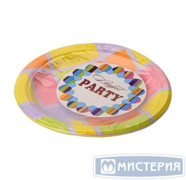 Тарелка одноразовая мелкая d180 мм, диз. "Смальта", карт. лам., 6 шт/упак "Buffet Party" 150 шт/кор РОССИЯ