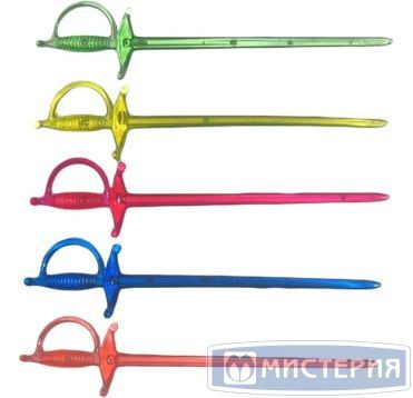 Пика 70 мм, диз. "Шпага", цвет в ассорт., ПС, 500 шт/упак 15 упак/кор РОССИЯ -