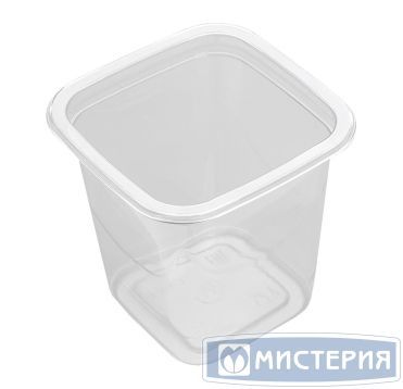 Контейнер 400 мл 1-секц. 93х93х92 мм, без крышки, прозр., ПЭТ, 50 шт/упак "ПолиЭр" 500 шт/кор РОССИЯ СпК-0909-400