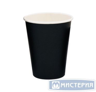 Стакан бумажный 350 мл 1 сл., d90 мм, черн., карт., 50 шт/упак 1 000 шт/кор РОССИЯ -