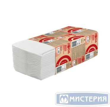 Полотенца бумажные для диспенсеров 240х215 мм 2-сл. Z-сложен., бел., 200 лист/упак "Focus" Premium 20 упак/кор РОССИЯ 5083802