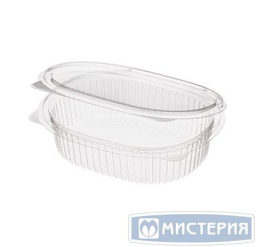 Контейнер 350 мл 1-секц., овал 159х130х40 мм, неразъем.крышка, прозр., ОПС, 375 шт/кор "Комус" 375 шт/упак РОССИЯ РКС-350 (ОП) (Т)/РКС-350/1 (ОП) (Т)