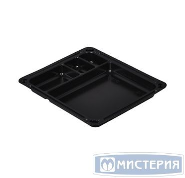 Контейнер для суши 4-секц. 184х162х17 мм, без крышки, черн., ПЭТ, 900 шт/кор "Комус" 900 шт/упак РОССИЯ С-18/4 (Т)