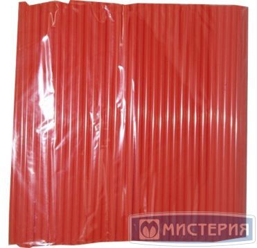 Трубочки для коктейлей 240 мм, d8 мм, красн., пласт. прямые, 150 шт/упак 40 упак/кор РОССИЯ 117005