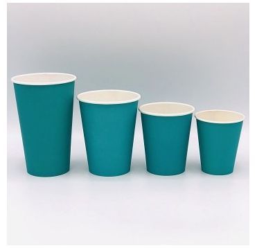 Стакан бумажный 250 мл 1 сл., d80 мм, бирюз., карт., 50 шт/упак 1 000 шт/кор РОССИЯ -