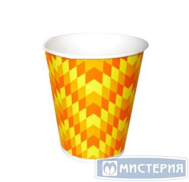 Одноразовый стакан для холодного, 0.3л, верхний d 90мм нижний d 57мм, h 100мм, 230г/м2, Зиг-заг, картон