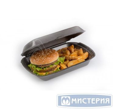 Ланч-бокс 1-секц. 195х150х70 мм, черн., ВПС, 100 шт/кор 100 шт/упак РОССИЯ LBS-1 "А" черн.