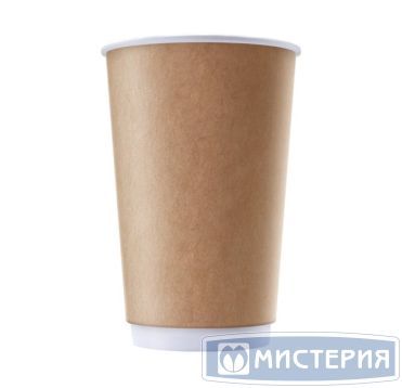 Стакан бумажный 400 мл 2 сл., d90 мм, крафт-бел., карт., 25 шт/упак 400 шт/кор РОССИЯ DW90-530-1182