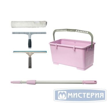 Набор для мытья окон Expert [шубка, держатель для шубки фикс., сгон 350 мм, штанга 2,5 м, ведро 22 л] "HQ Profiline" 1 шт/кор КИТАЙ 74811