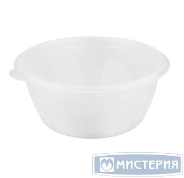 Контейнер 500 мл 1-секц. d144хh59 мм, без крышки, прозр., ПП, 50 шт/упак "ПолиЭр" 300 шт/кор РОССИЯ К-144-500проз.