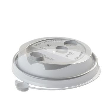 Крышка для стакана d80 мм с пробивным слотом и заглушкой, бел., ПП, 50 шт/упак 1 000 шт/кор БЕЛАРУСЬ УС-Кр 80