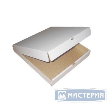 Коробка для пиццы, 400х400х40мм, белая, микрогофрокартон E