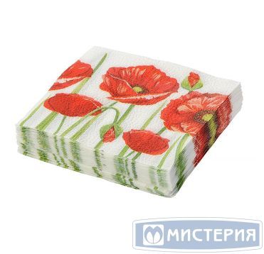 Салфетки 240х240 мм 1-сл., диз. "Рисунок с маками", разноцв., бум., 40 шт/упак "Desna Design" 32 упак/кор РОССИЯ 57586