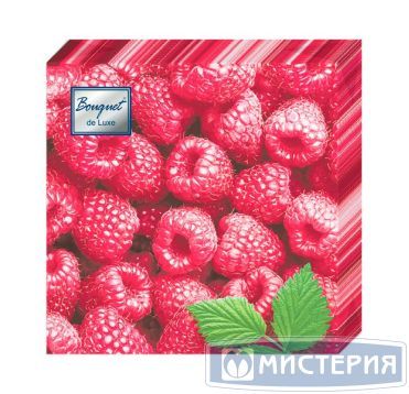 Салфетки 240х240 мм 3-сл., диз. "Малина", разноцв., бум., 25 шт/упак "Bouquet" 15 упак/кор РОССИЯ 37439