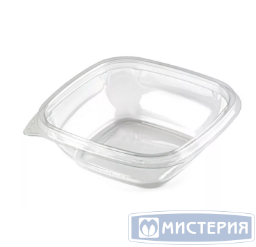 Контейнер 250 мл 1-секц. 126х126х38 мм, без крышки, прозр., ПЭТ, 50 шт/упак "ЮПласт" 300 шт/кор РОССИЯ ЮПК-1212 250 пр