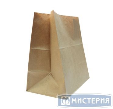 Пакеты на вынос (320+200)х340мм коричневый, 70г/м2, крафт бумага без ручек