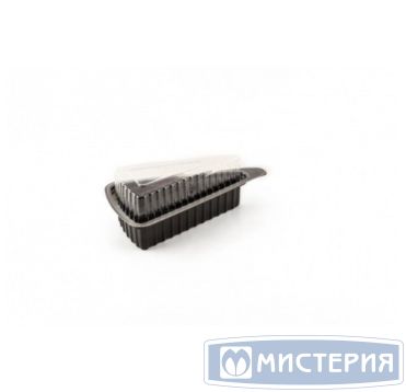 Упаковка для порции торта, 330 мл, треугольная, 106х178х31 мм, чёрн., ПЭТ