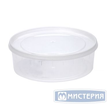 Контейнер для пресервов/мёда, 500мл, круглый, d 145мм, h 52мм, "банка", прозрачный, ПП