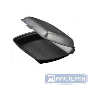 Ланч-бокс 1 секц.,  внеш. 207х250х61мм, внутр. 180х247х57мм, чёрн., ВПС