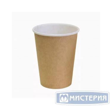 Одноразовый стакан для холодного и горячего, 0.25л, верхний d 80мм нижний d 55.6мм, h 92,5мм, 280г/м2, двухслойный, крафт, двухслойный, картон
