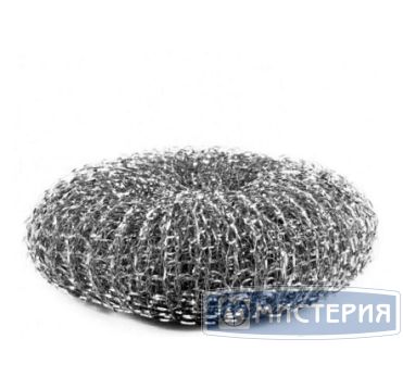 Губка металлическая для посуды d85хh30 мм, 40 гр, нерж., 1 шт/упак "Дали-юг" 200 упак/кор РОССИЯ СП-042